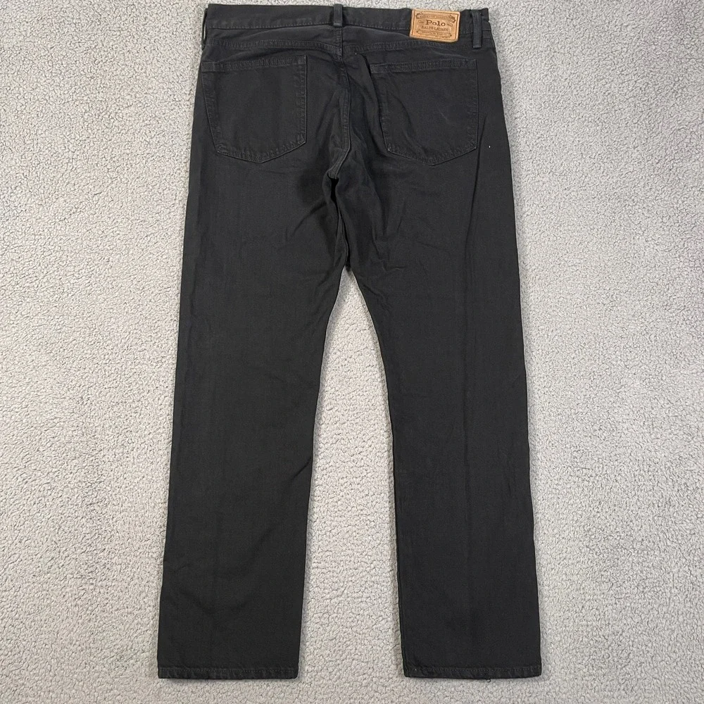 Polo Ralph Lauren Jeans Mens 33x30 Black Denim Streetwear Straight Leg Dungarees - Picture 4 of 11